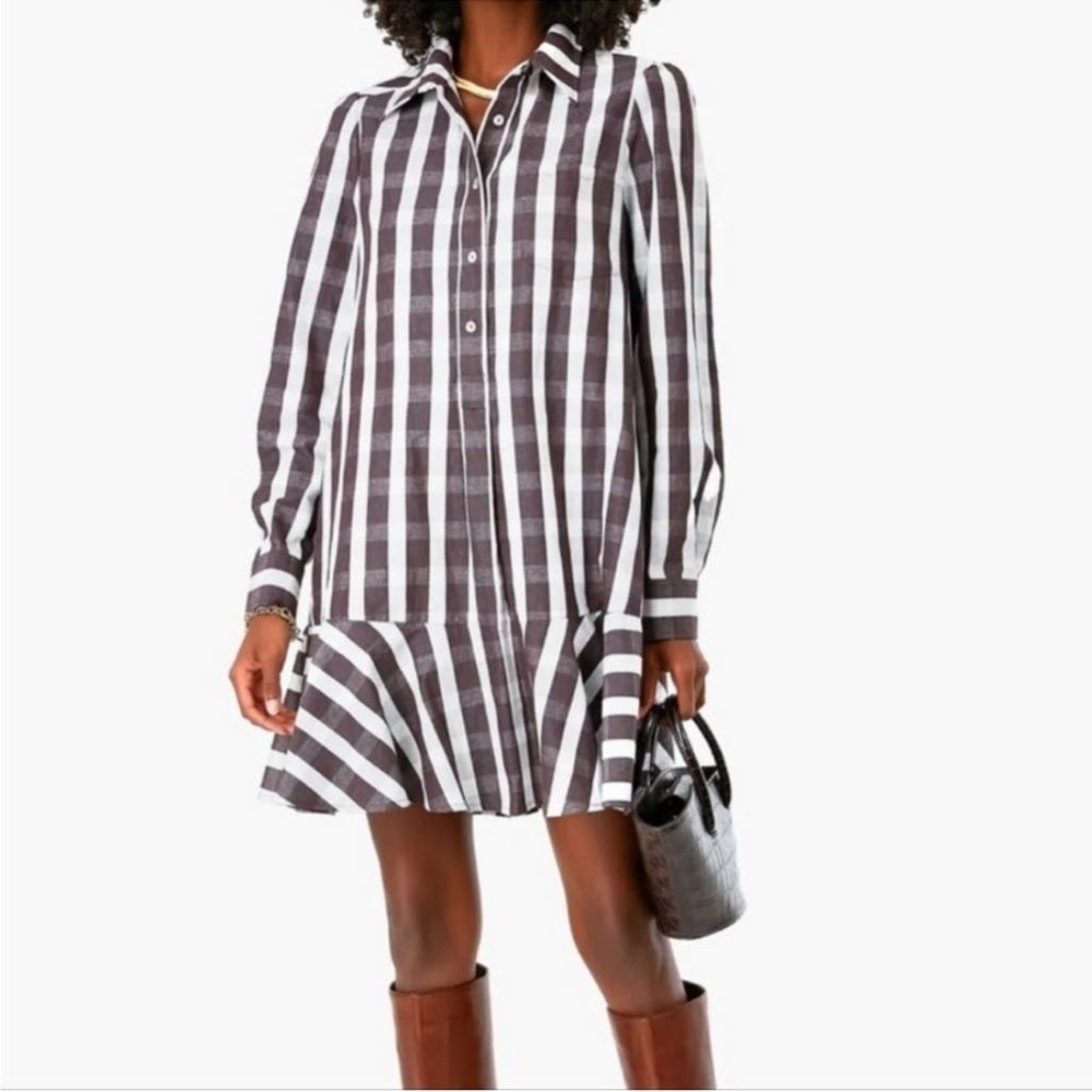 Sharp expresso and white Tuckernuck check dress size XXL approximately size 16